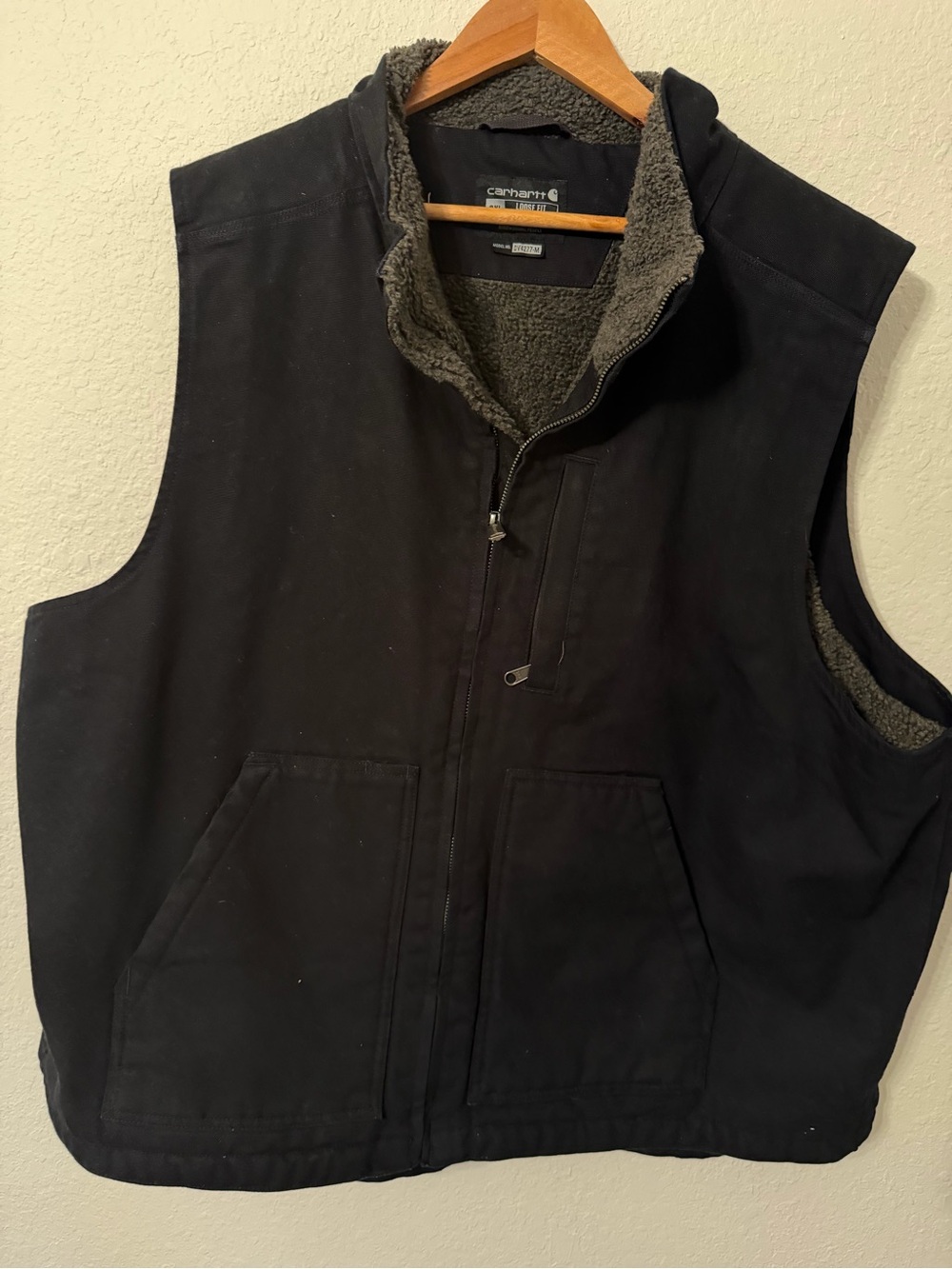Carhartt Black Sherpa-Lined Work Vest